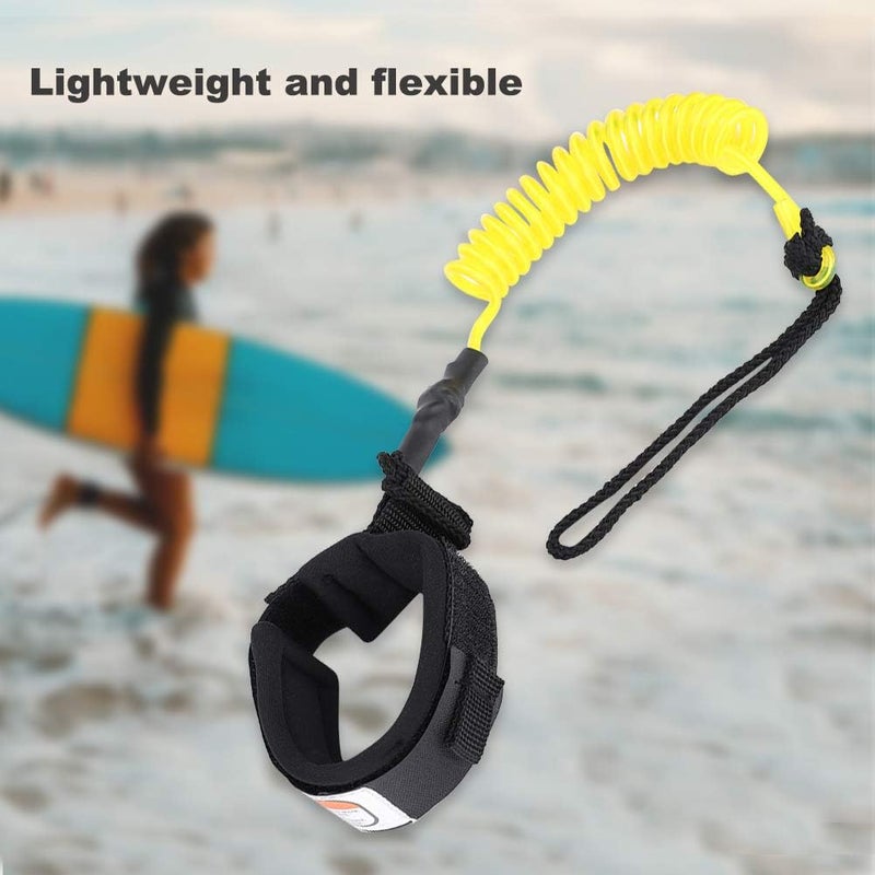 woobles Surfboard Leg Leash,Coiled Surfboard Leash Ankle Cuff Safety SUP Leash for Inflatable Paddle Board Snowboard Black - Image 4